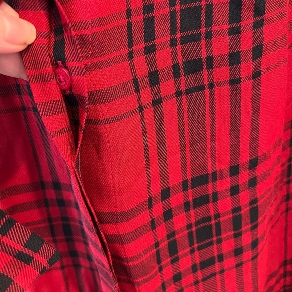 Lauren Ralph Lauren Red Klaryce Plaid Button-Down Blouse Size L NWT - Picture 8 of 16
